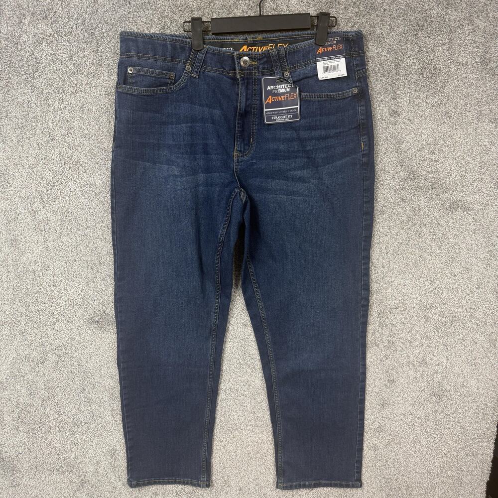 Architect ActiveFlex Jeans Mens 36x30 Blue Straight Fit Tapered Stretch Denim